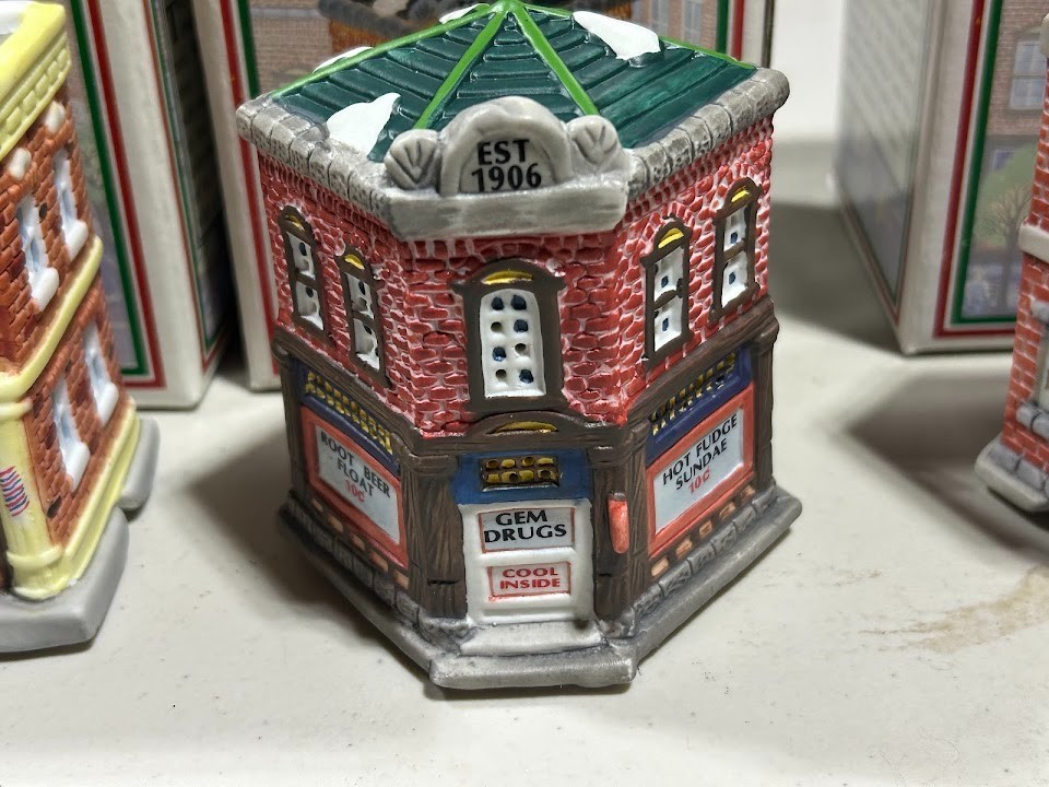 American Landmarks Collection, set of three old time village stores.