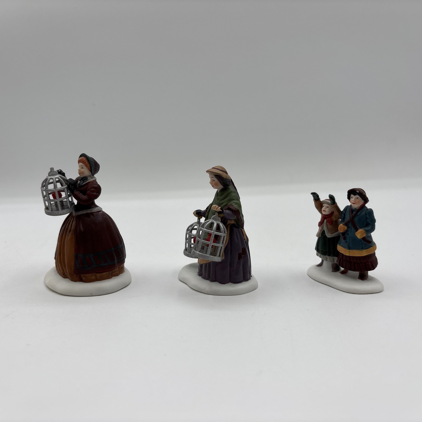 Department 56 1992 Heritage Village Collection The Bird Seller Set Of 3 5803-3