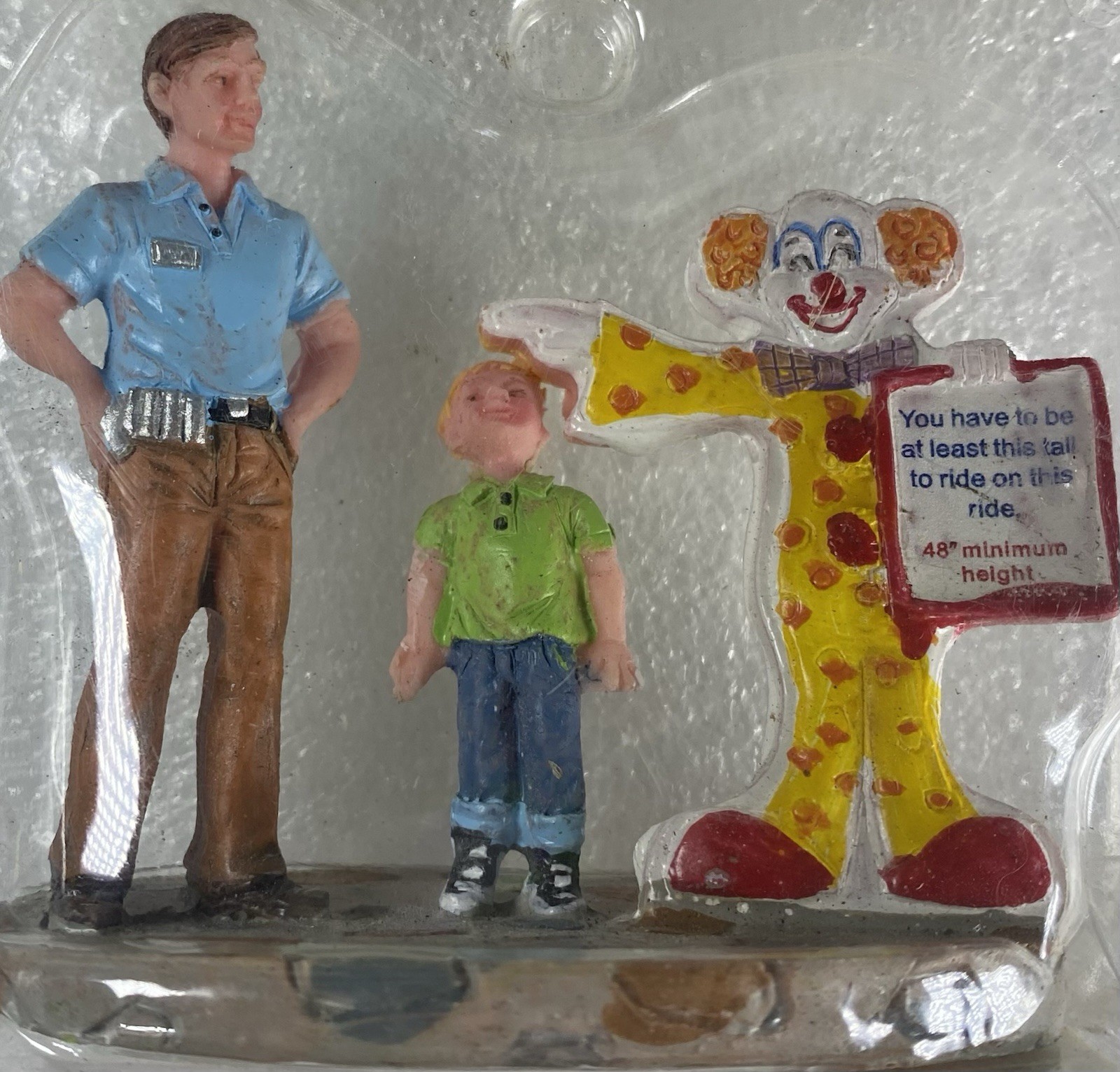 LEMAX Village Carnival Clown Sign Accessory 2008 TALL ENOUGH? Figurine 82501 NEW