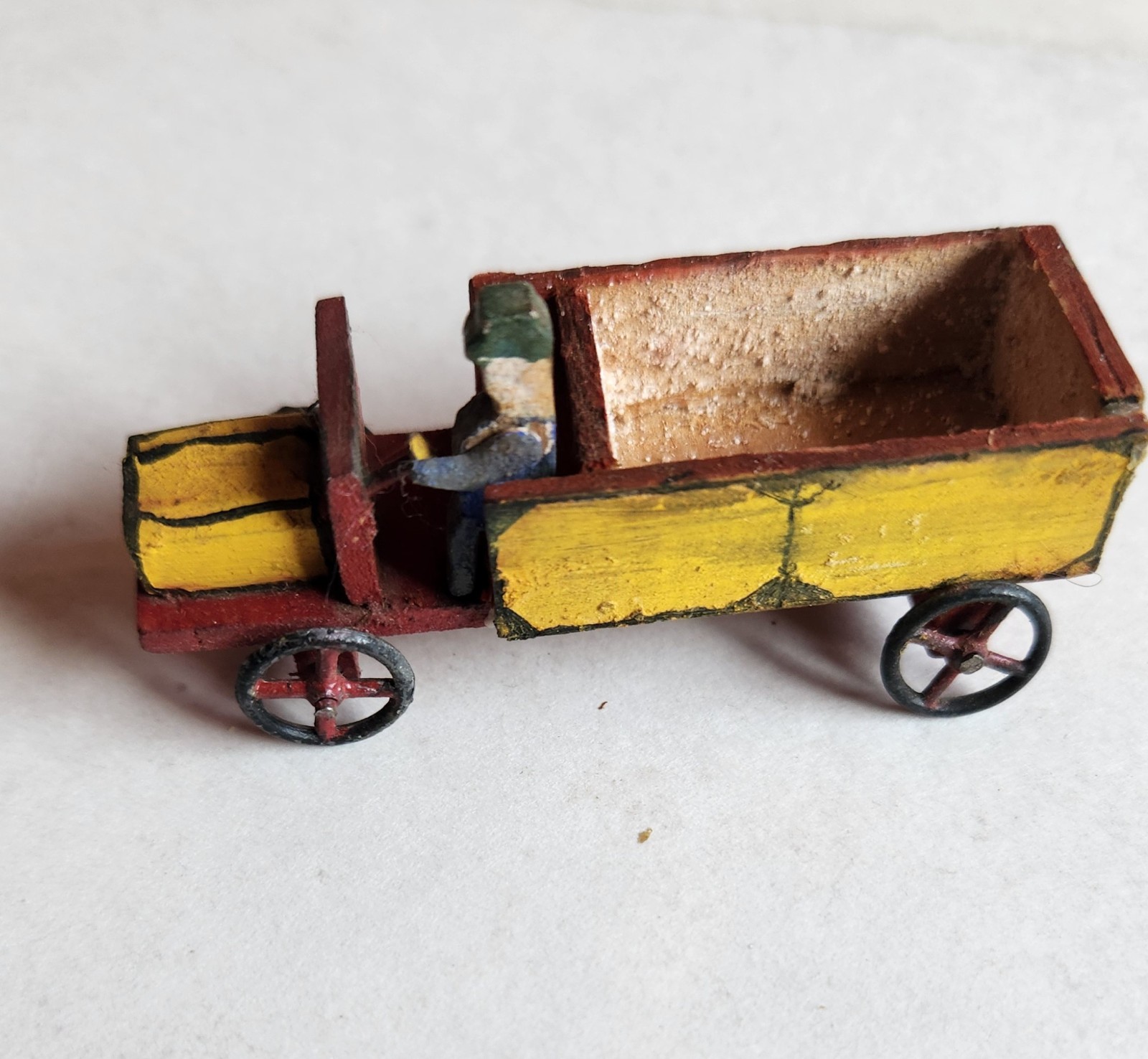 German Erzgebirge Wooden Miniature Delivery Truck