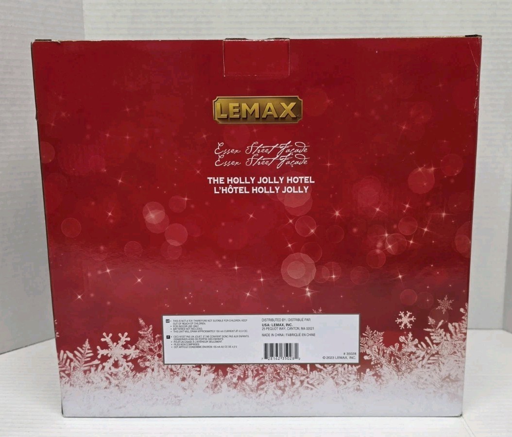 Lemax THE HOLLY JOLLY HOTEL #35028 ~ 2023 Village Facade LED Lit Scene