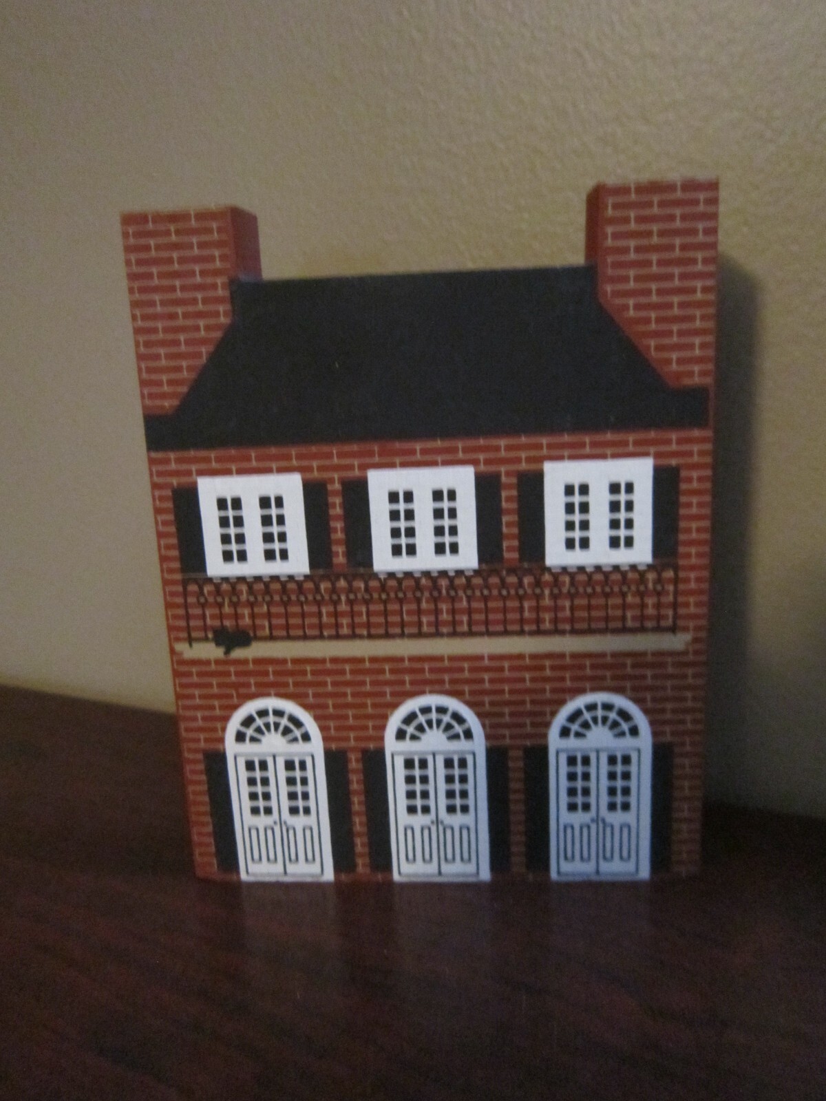CREOLE HOUSE CAT’S MEOW VILLAGE 1987 SOLID WOOD BLOCK HAND SIGNED FALINE ’87