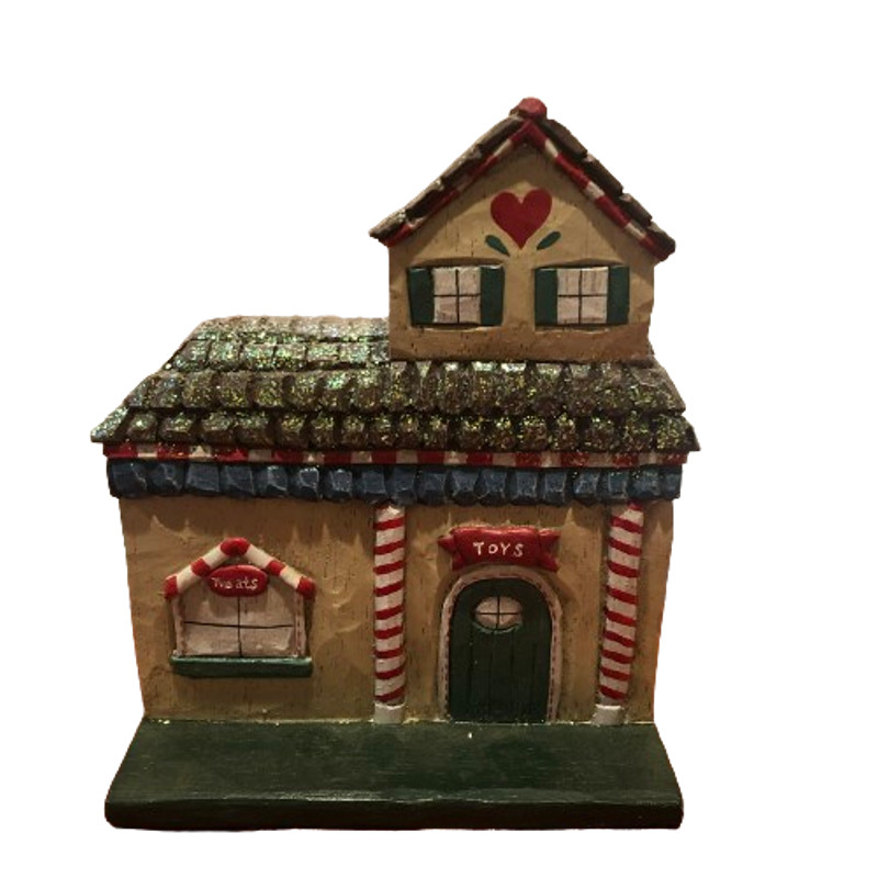 Vintage Eddie Walker Folk Art Wooden Toy Shop Miniature Christmas Village Decor