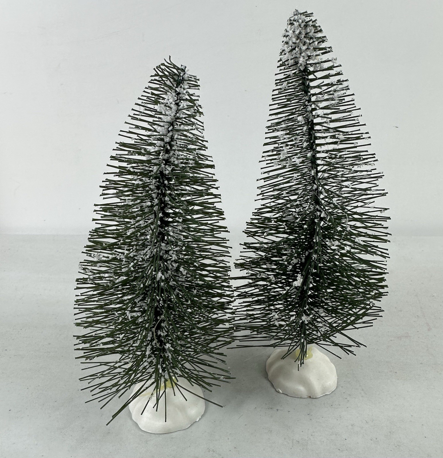Frosted Tree Set Of 2 Christmas Snow Village Decor Display Decoration Tabletop