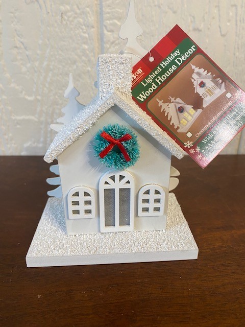 Christmas Decor Lighted Wood Holiday House by Gerson