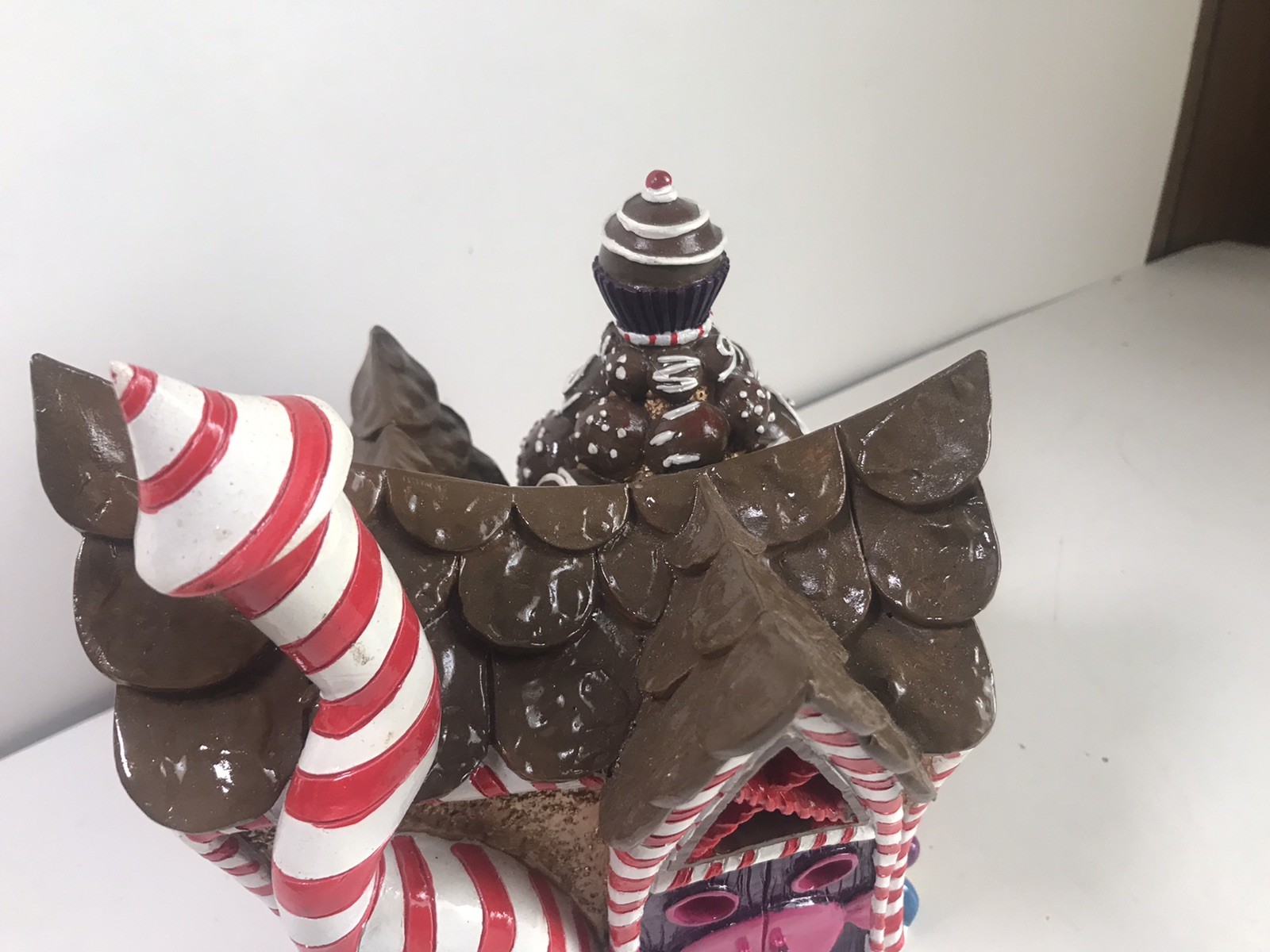Vintage Village Candy Shop Ceramic Votive Tealight Candle Holder Xmas house