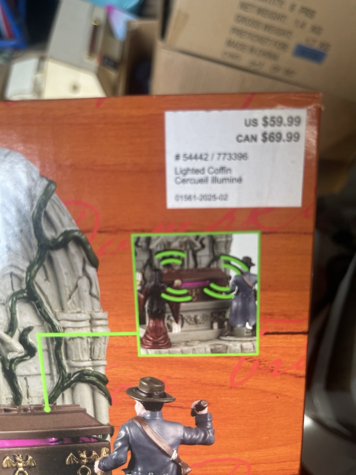 Lemax Spooky Town Illuminated Coffin Halloween Village Figure Multicolor 1-Pack