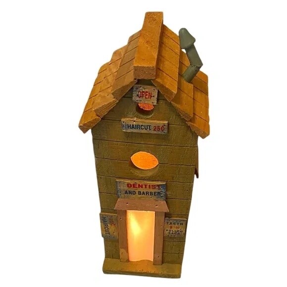 Wooden Workshop Dentist & Barber Shop Lighted House