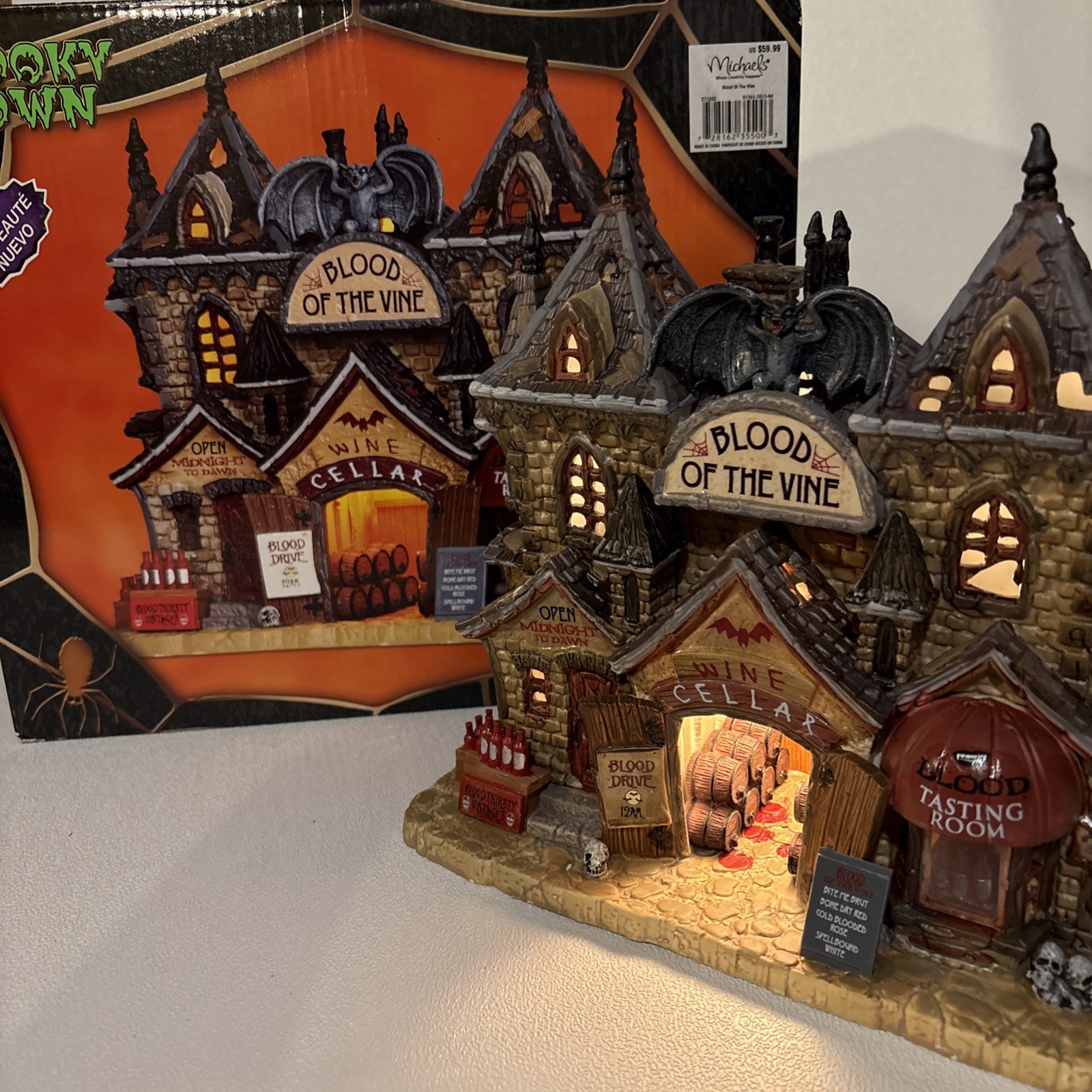 Lemax Spooky Town Halloween ‘Blood Of The Vine’ #35500 Wine Cellar 2013 RETIRED