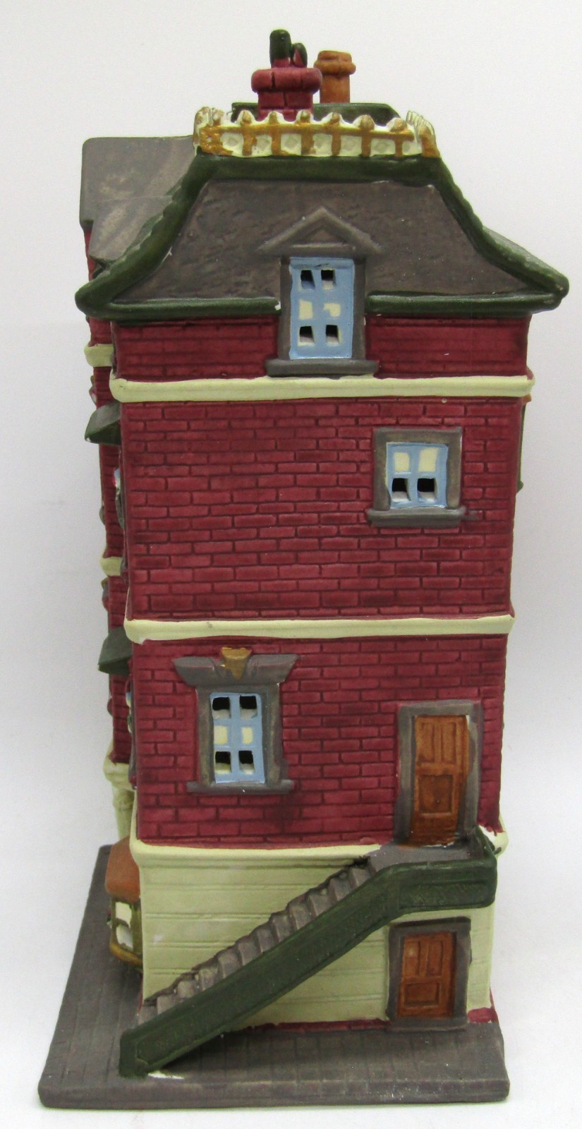 Vintage Lemax 1991 Porcelain Lighted Decorated 4 Story Christmas House.