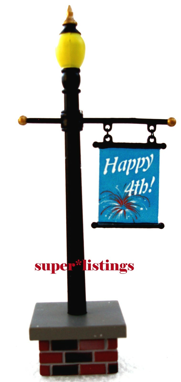 Dept. 56 Seasonal Lamppost with Banner Happy 4th of July Independence Day 53048