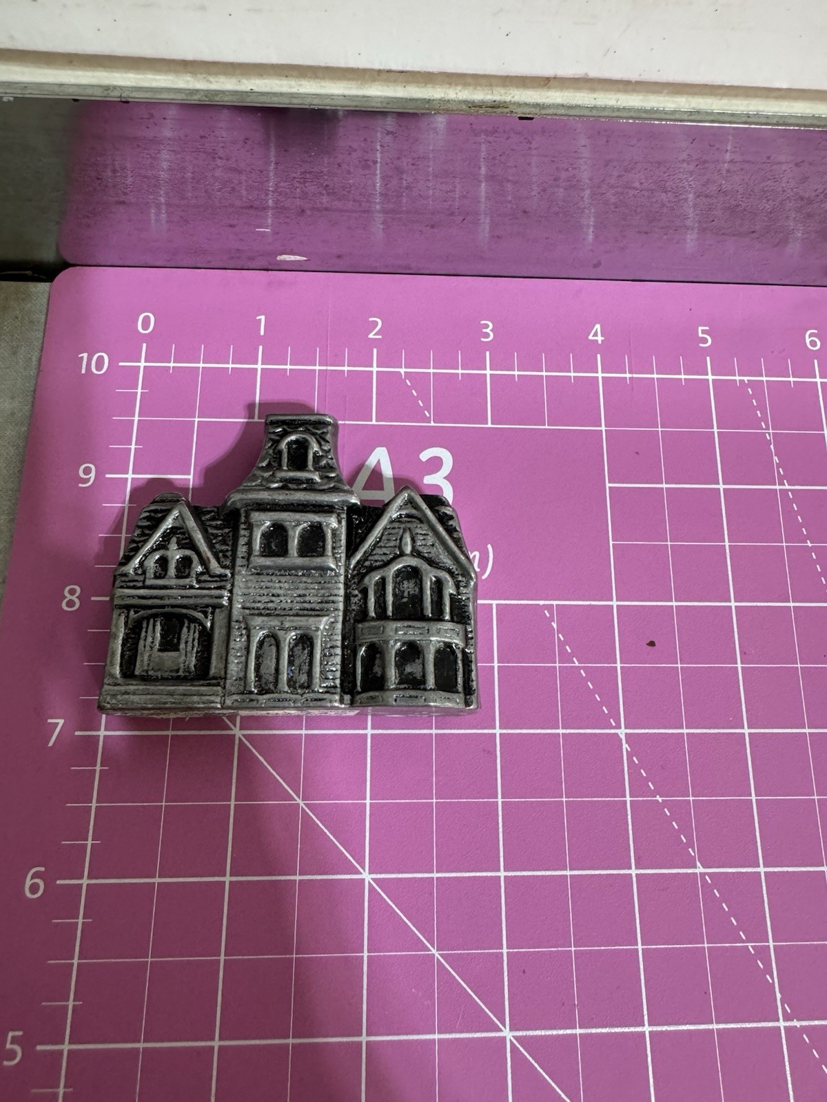 Vintage Carson Pewter reversible Christmas village houses