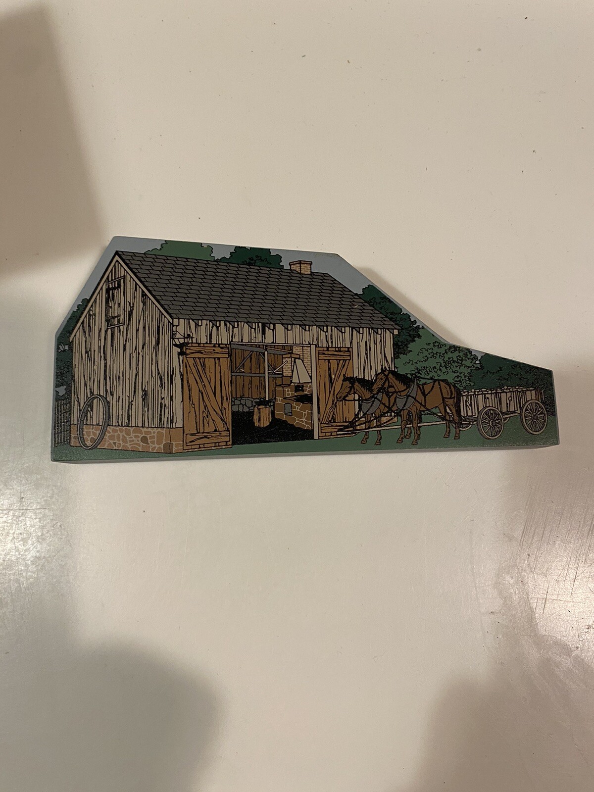 The Blacksmith Shop Joanna Furnace PA Hometowne Collectibles Wood Shelf Sitter