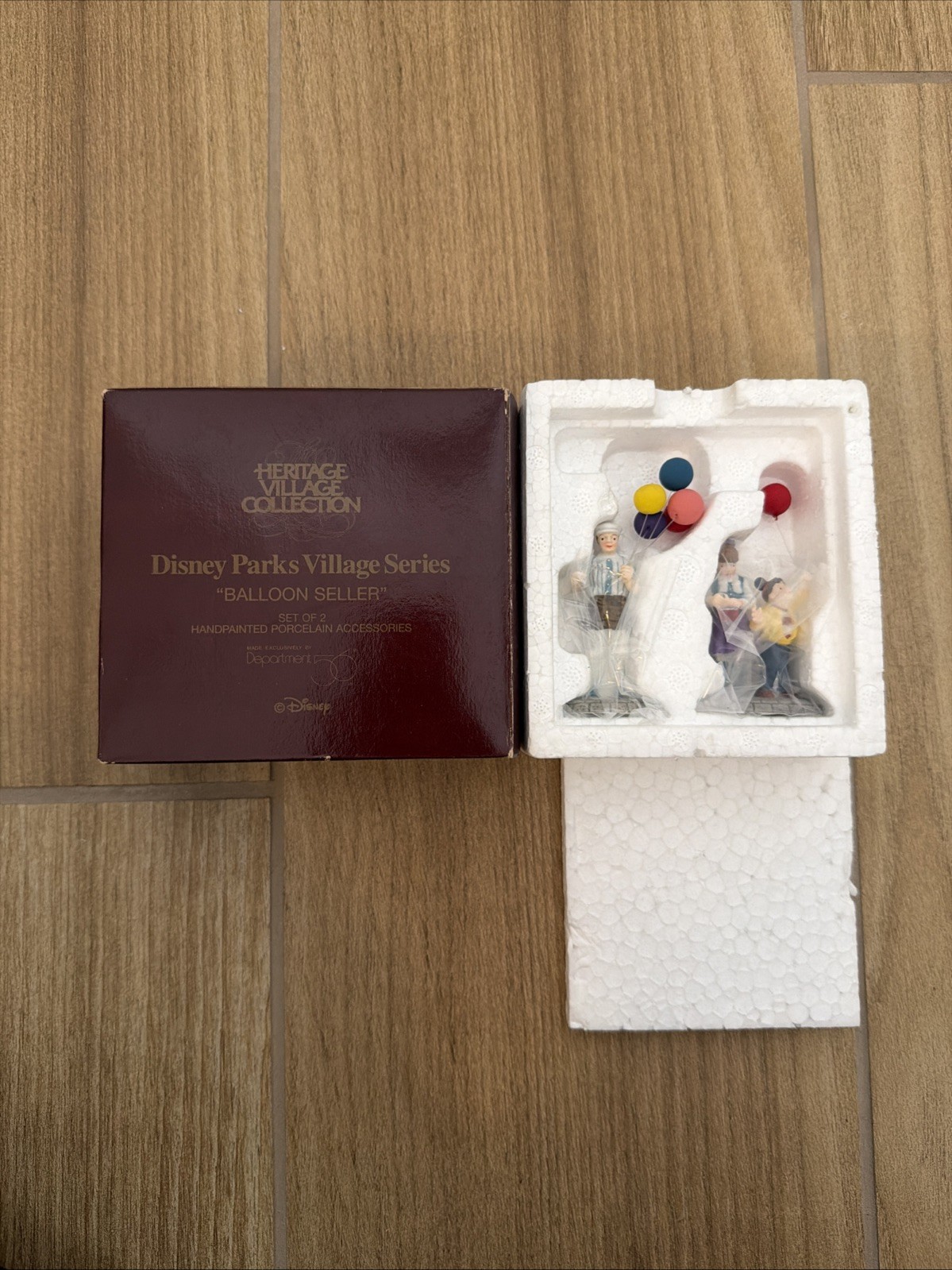 Department 56 Balloon Seller Set of 2 Disney Parks Village Series Handpainted