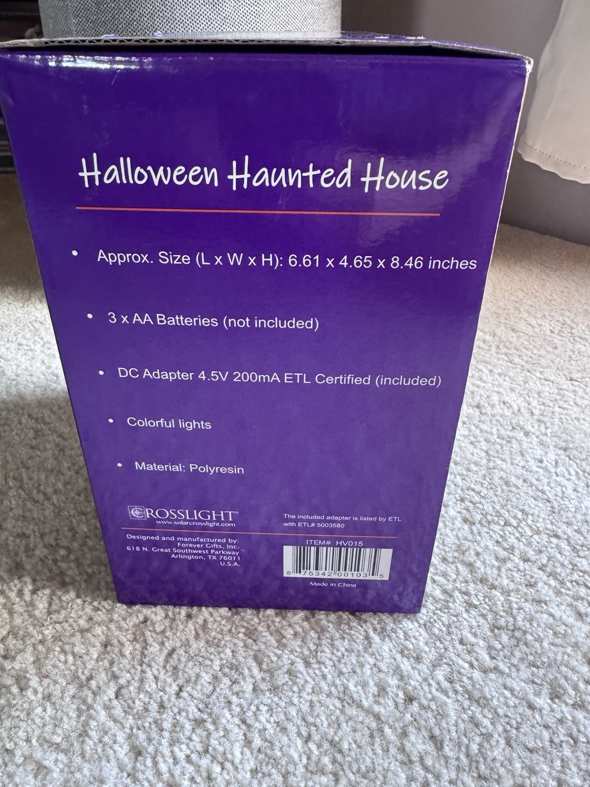 Crosslight Lighted Halloween Village Haunted House Polyresin 8.46″ Multicolor