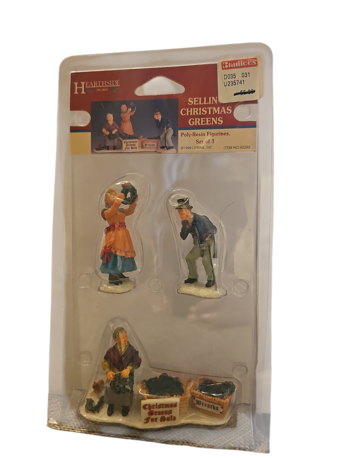 Heartside HOLIDAY VILLAGE ‘SELLING CHRISTMAS GREENS’ 1999 retired #92293 Lemax