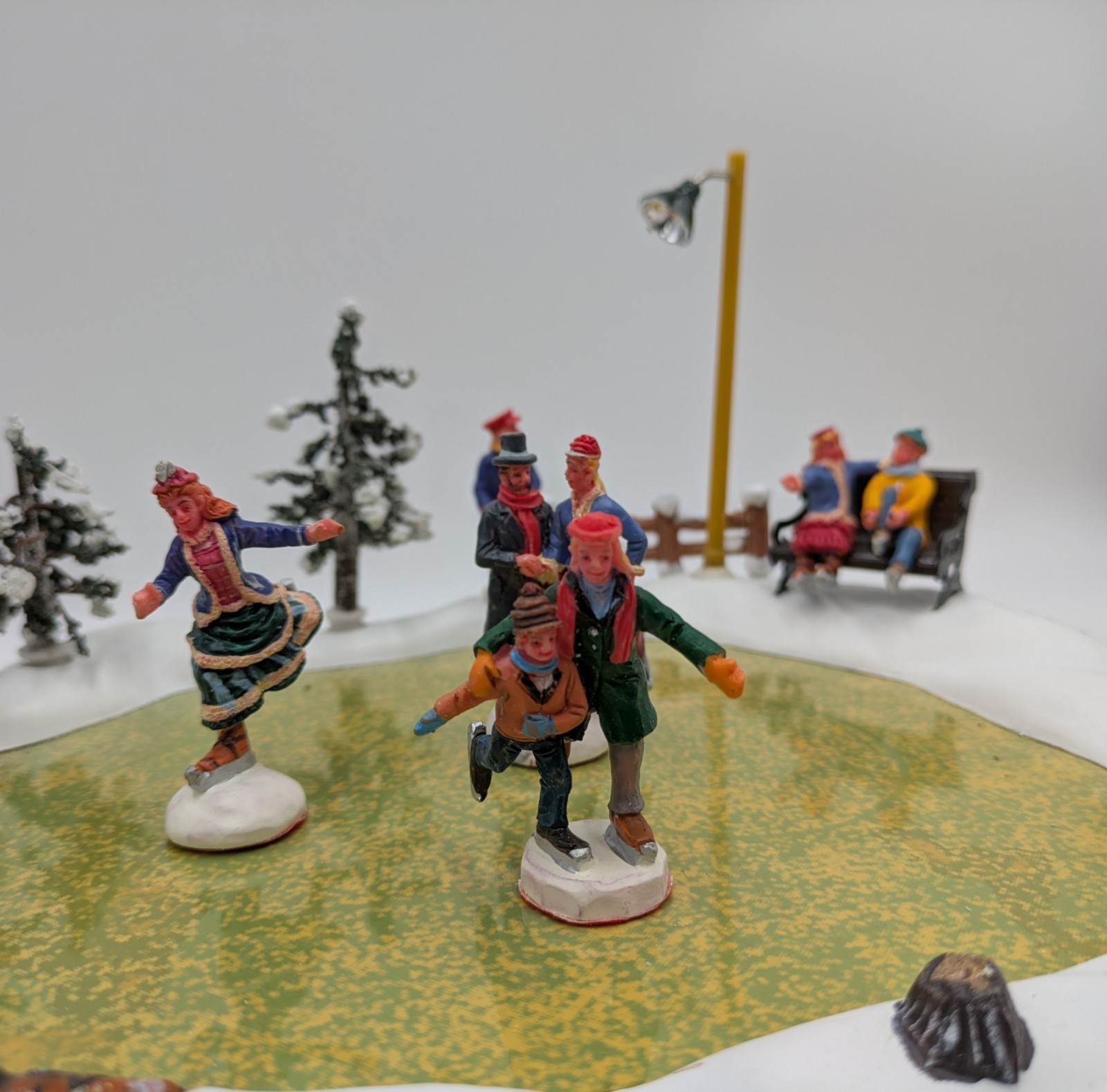 LEMAX High Meadow Skating Pond Animated Christmas Village Table Accent Holiday