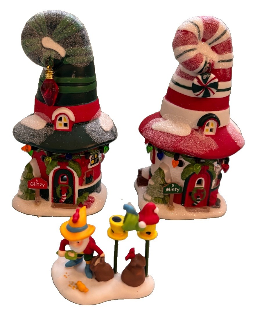 Department 56 North Pole Village Merry Lane Cottages #5 &6 Box Set of 5 NEW RARE