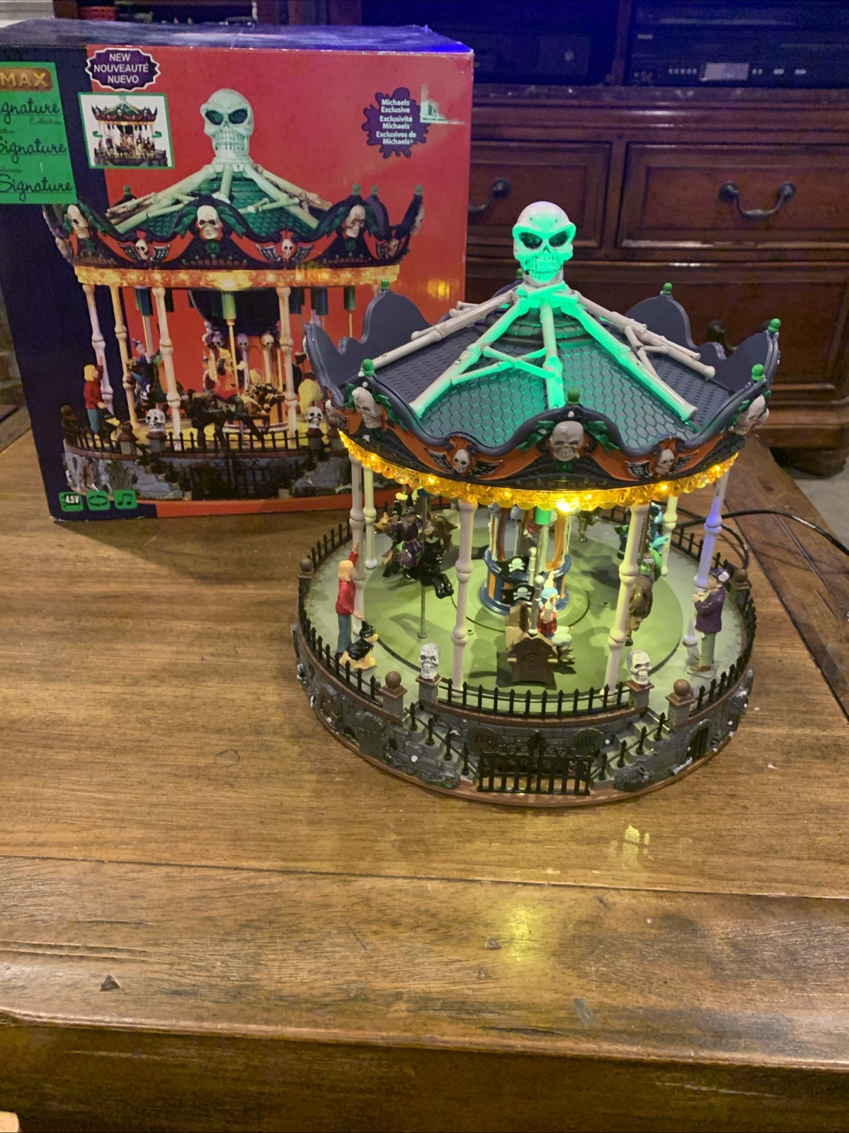 Lemax Spooky Town Merry Scary Go Round Carousel Carnival Halloween Tested Read