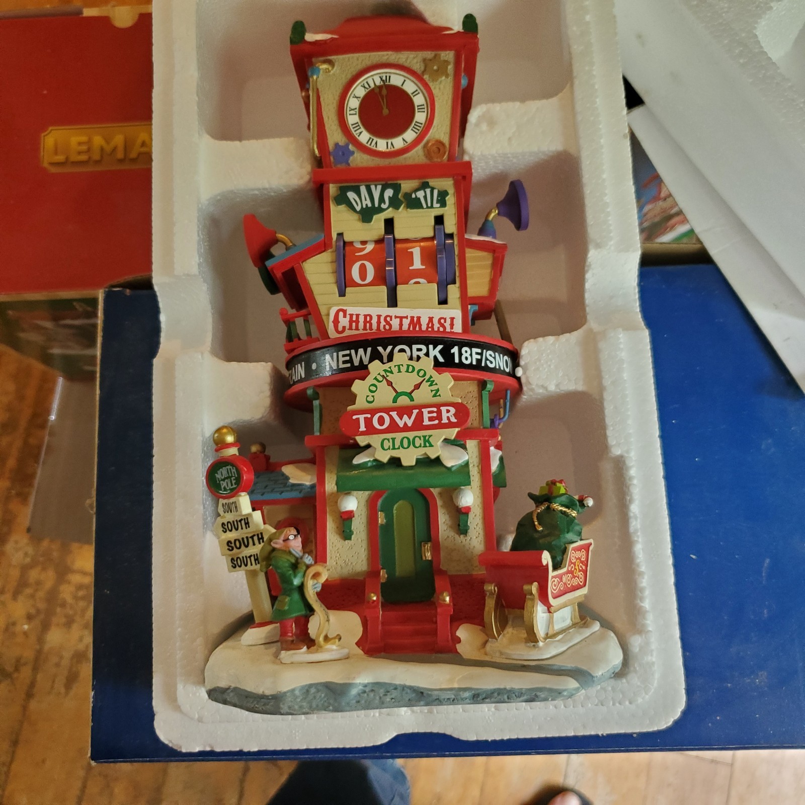 Lemax Countdown Clock Tower – Santa’s Wonderland Christmas Village Table Accent