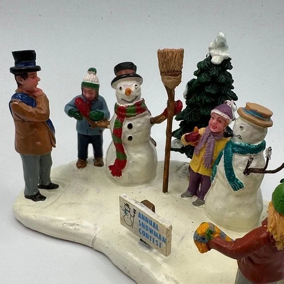 Lemax Village Collection Snowman Contest Table Accent Decoration Figurine Vintag