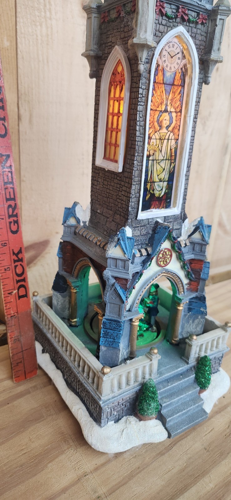 Christmas Small Village Decorations Church, Quilt Shop, Train Set, And A House
