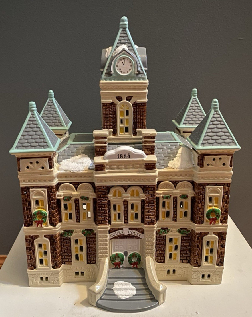 Dept 56 Snow Village County Courthouse 1989 Christmas Village Building 5144-6