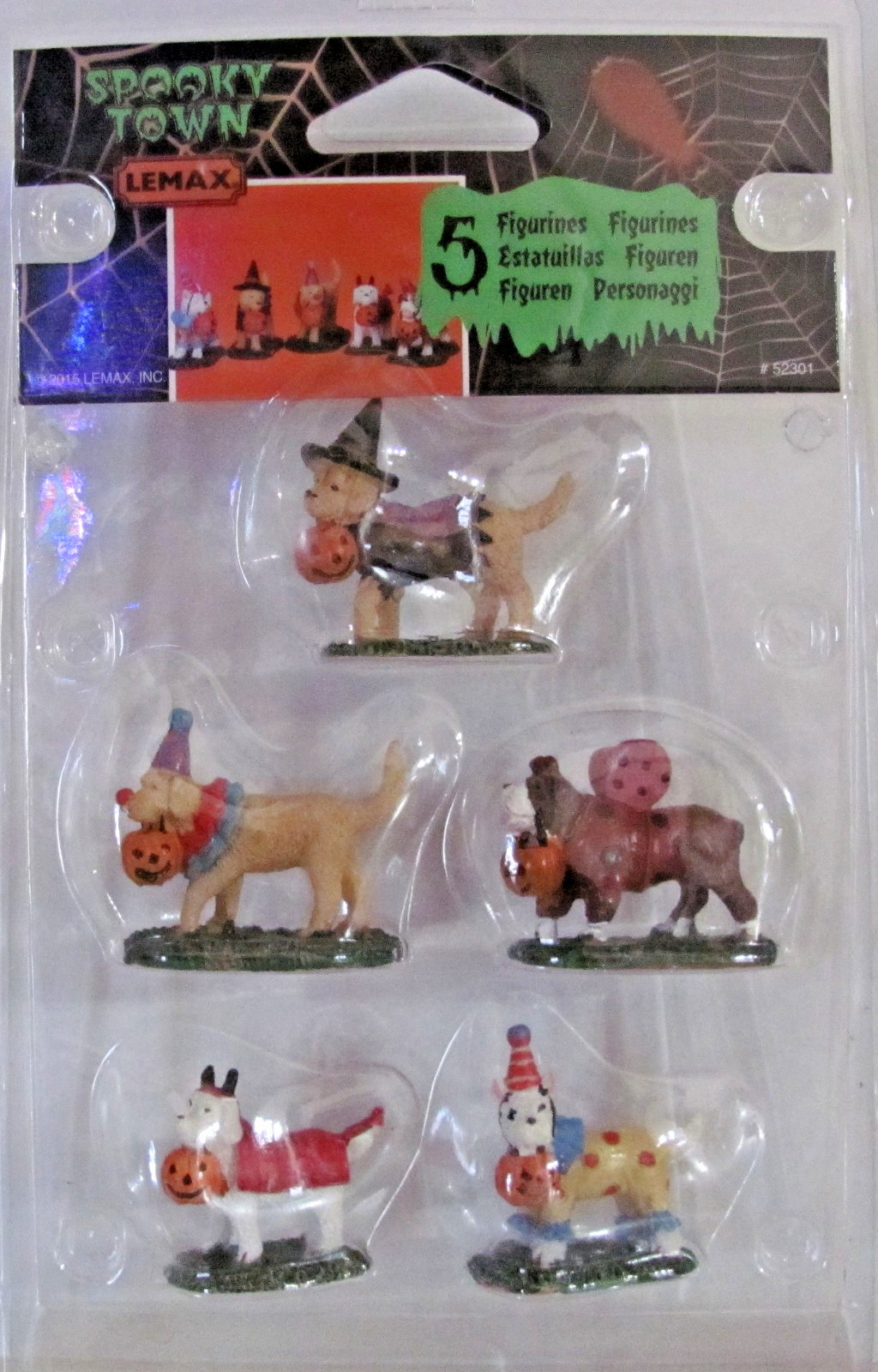 Lemax Spooky Town Figurines – Trick Or Treating Dogs, Set Of 5 #52301