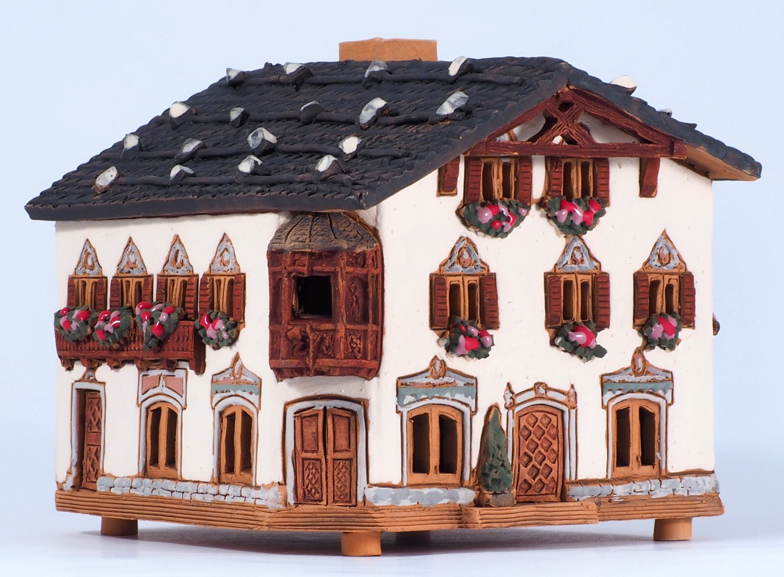 Ceramic Tealight Holder Historic House in Garmisch-Partenkirchen 10 cm © Midene