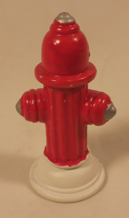Miniature Fire Hydrant Red White Dollhouse Christmas Village Accessory 1-5/8″ H