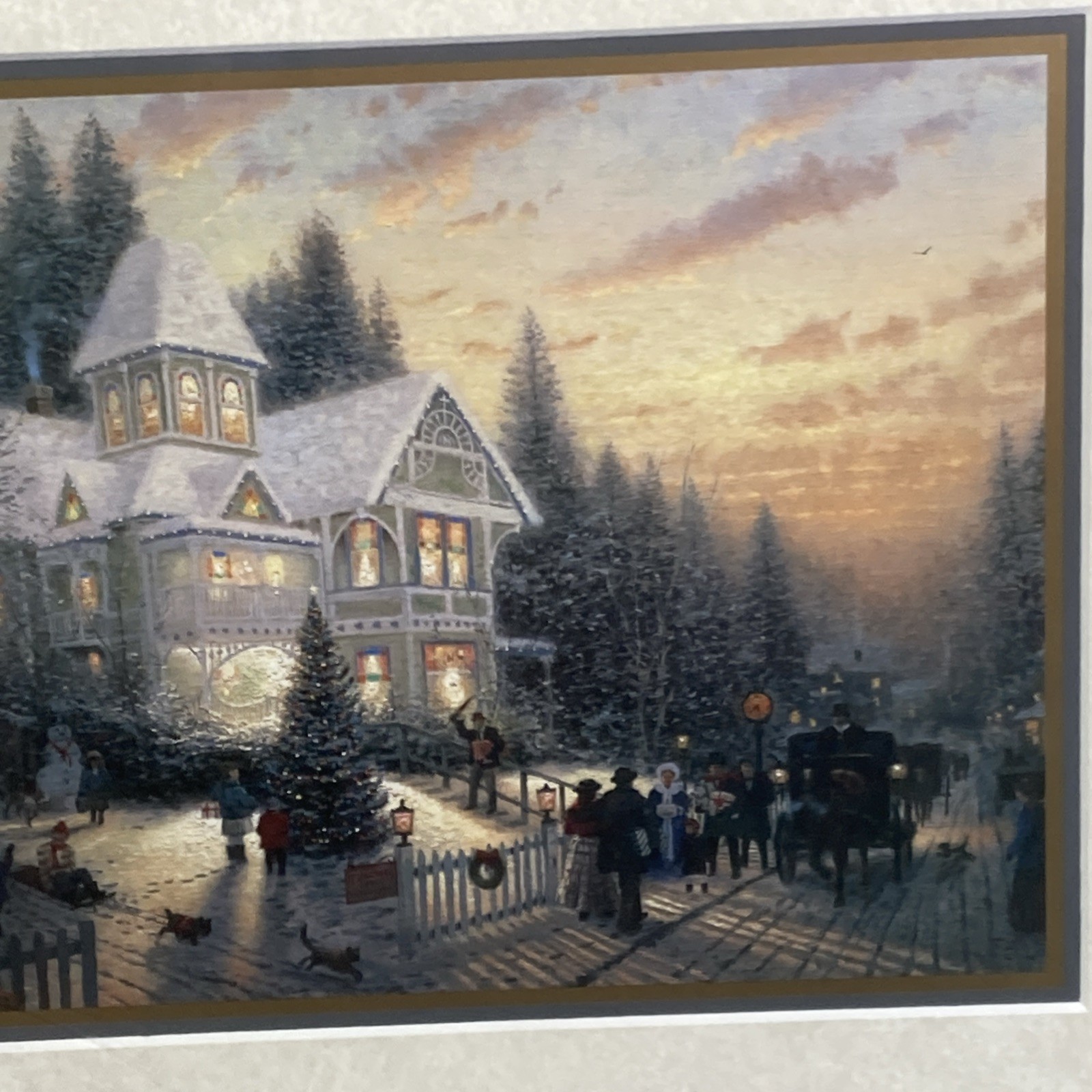 Thomas Kinkade Victorian Christmas I Painting Framed COA 1 Of 3 In Series