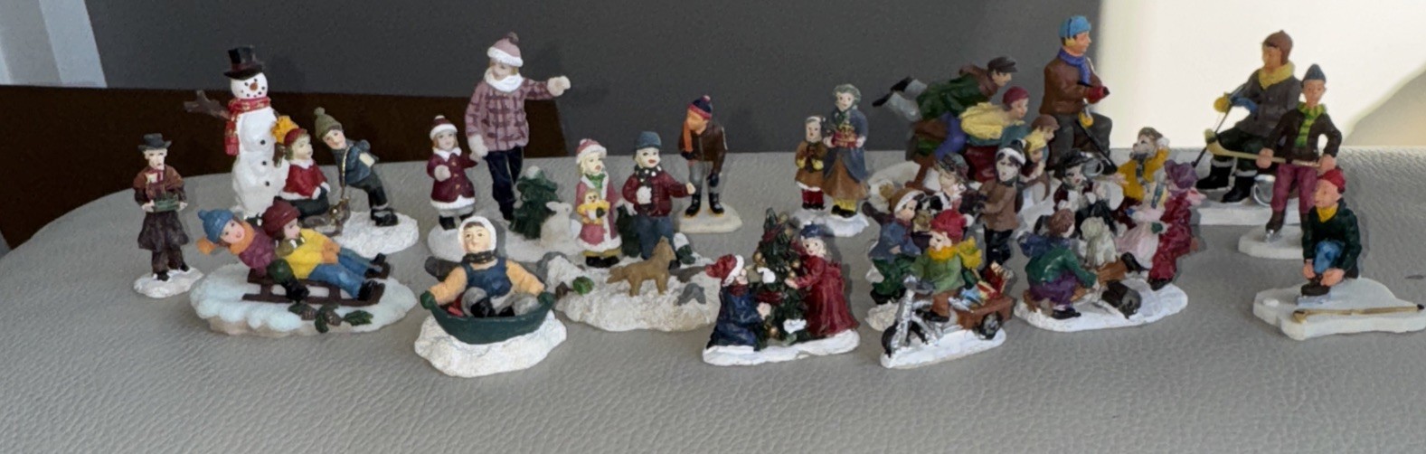 Mixed Lot Christmas Village Figures Lemax O’Well Santa Sleigh Snowman Kids 19