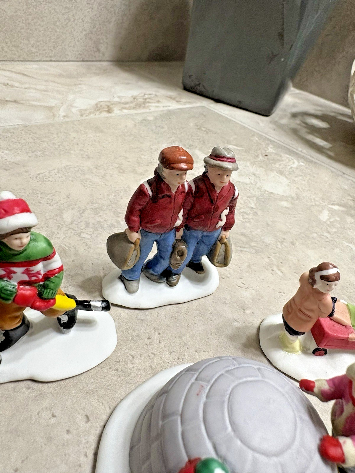 Christmas/Winter Village Porcelain Figurines Lot Of 5