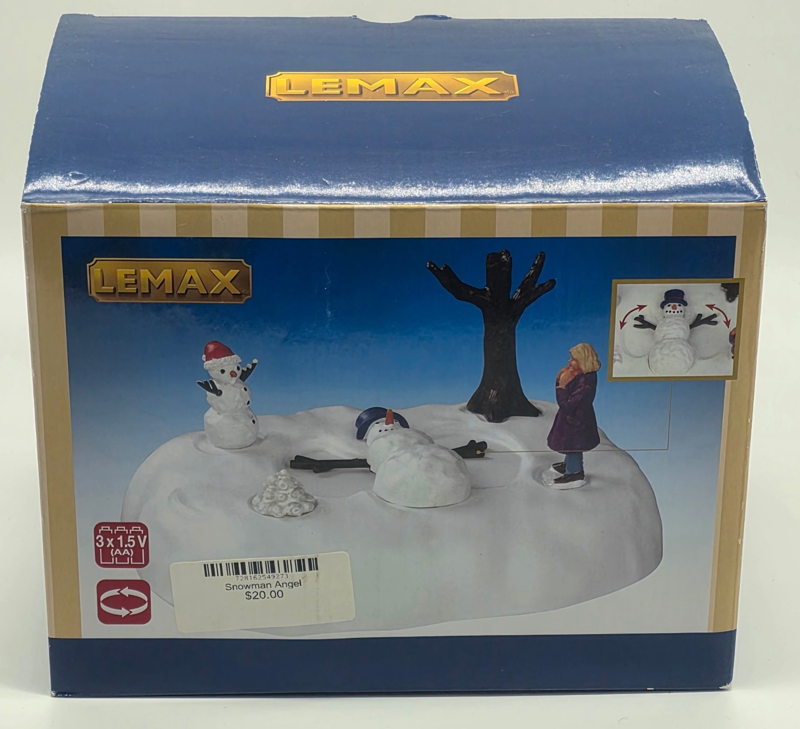 Lemax 54927 Snowman Angel Animated Table Accent Christmas Village 2015