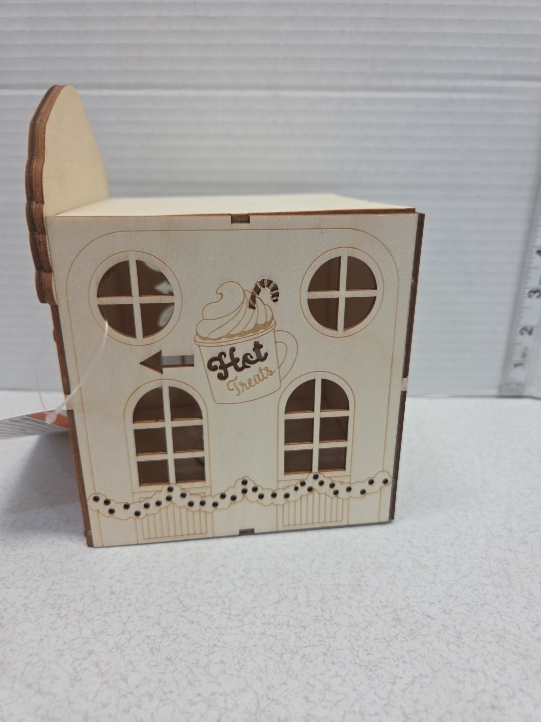 Make Market DIY House LED Light Up Wooden Claus Cafe 5” X 7” Decorate Yourself