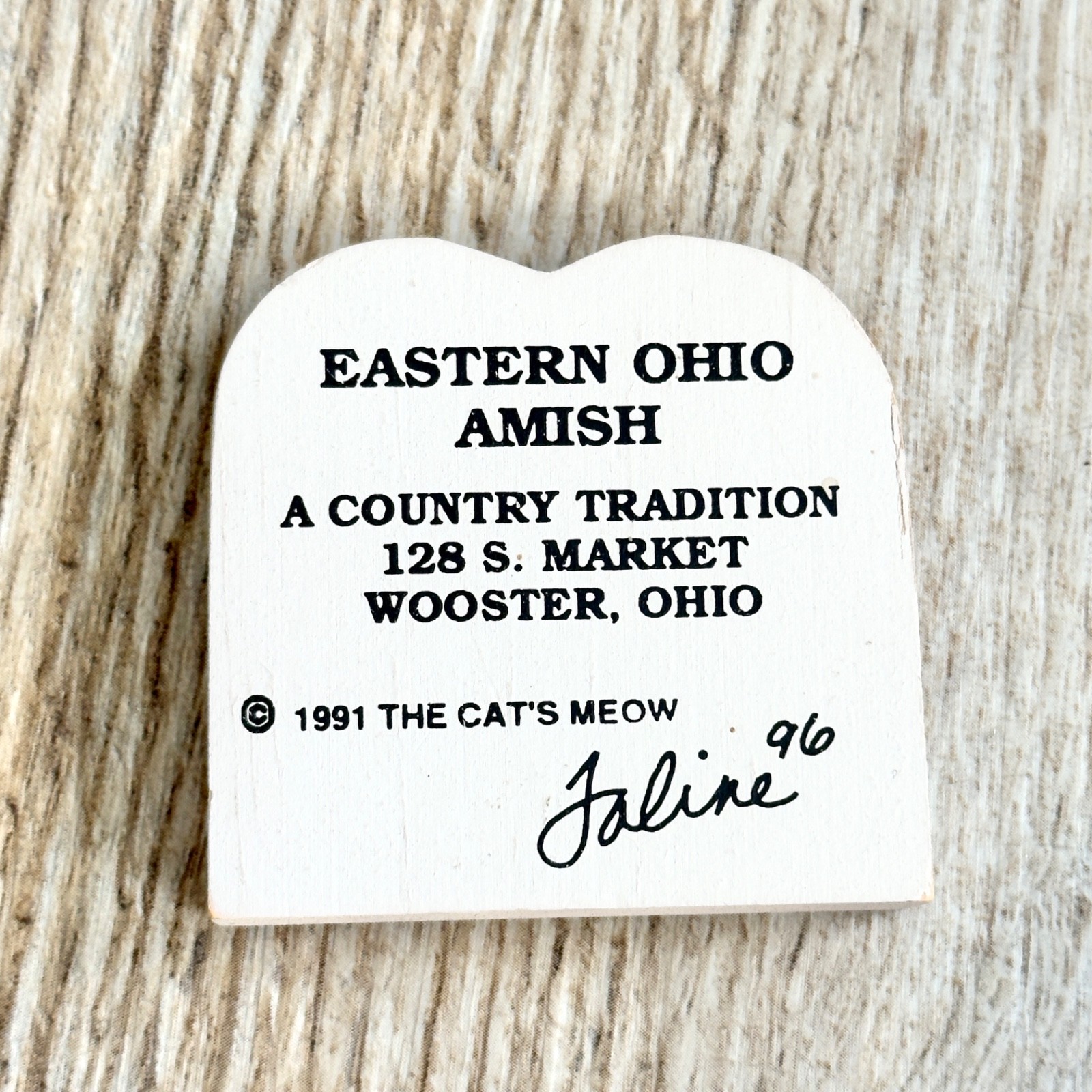 Cats Meow Village 1991 Shelf Sitter 3 PC Amish Couple Harness Shop Quilt Barn