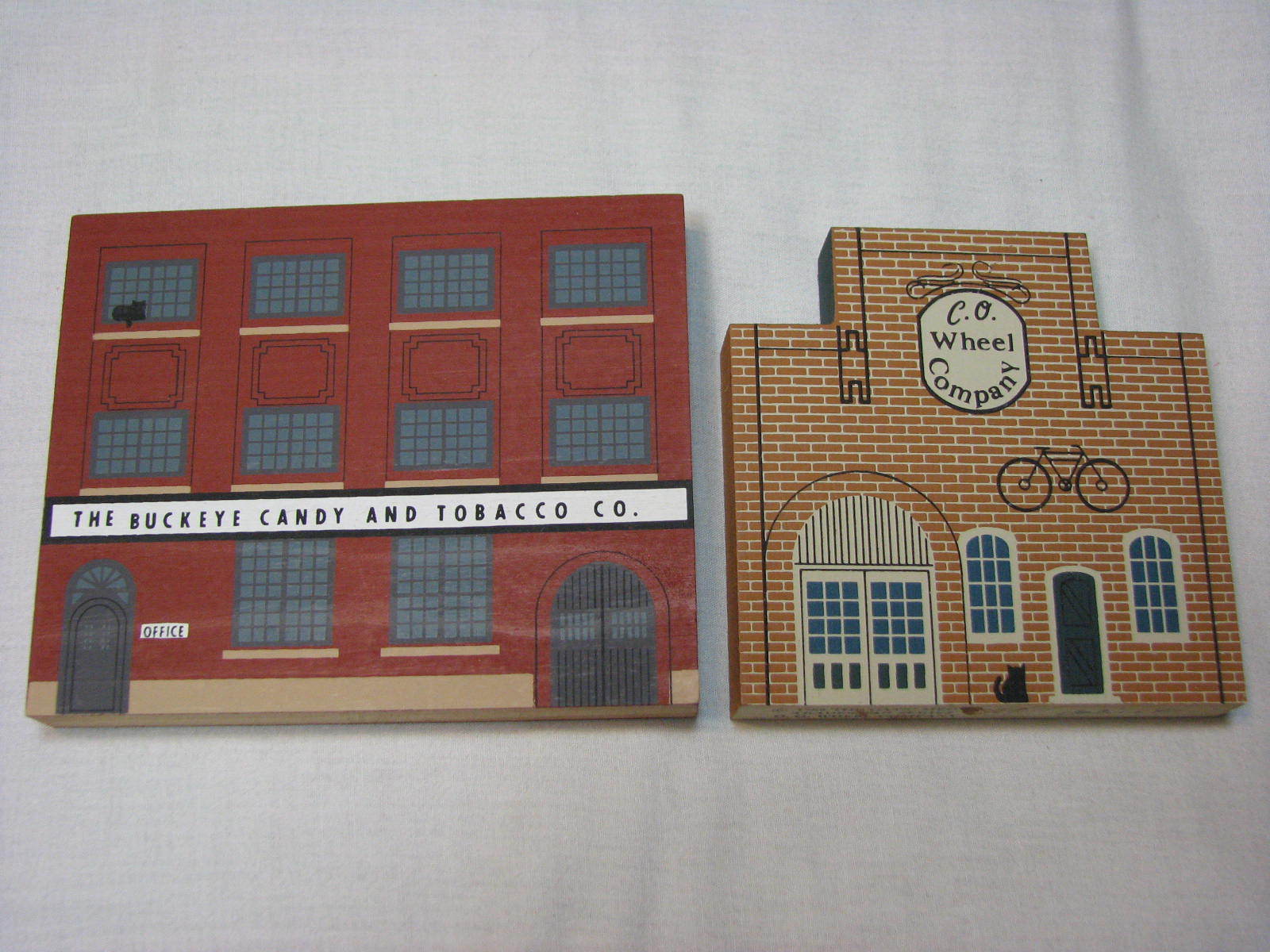 LOT Cats Meow Village Signed Faline Tradesman Series Winery Mill Candy Wheel Co