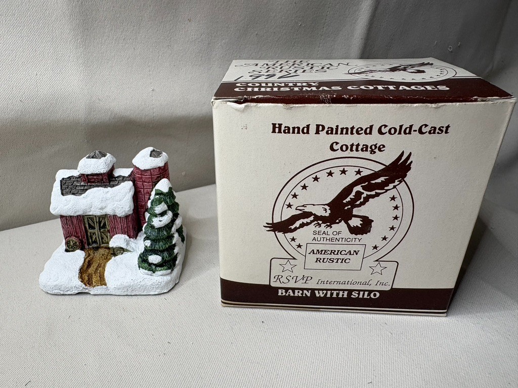 The American Rustic Series 1989 Barn w/ Silo Christmas Village W326