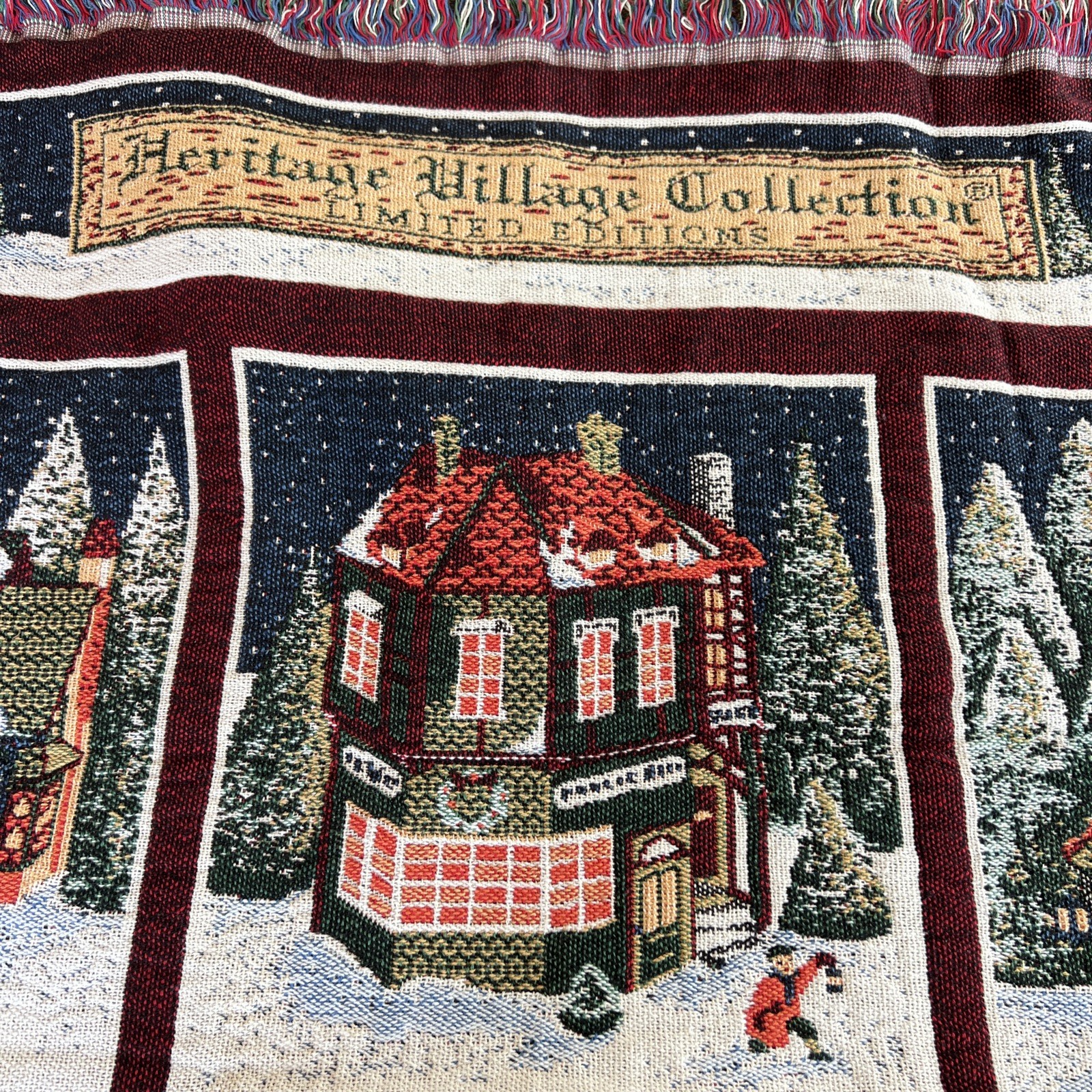 Dept 56 Heritage Village Throw Blanket Goodwin Weavers Ltd Edition Christmas