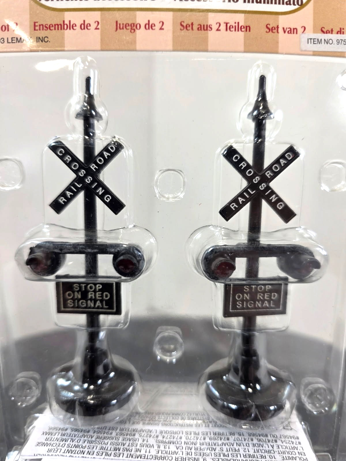 Lemax Railroad Train Crossing Signals Lights Lighted Accessory New in Package