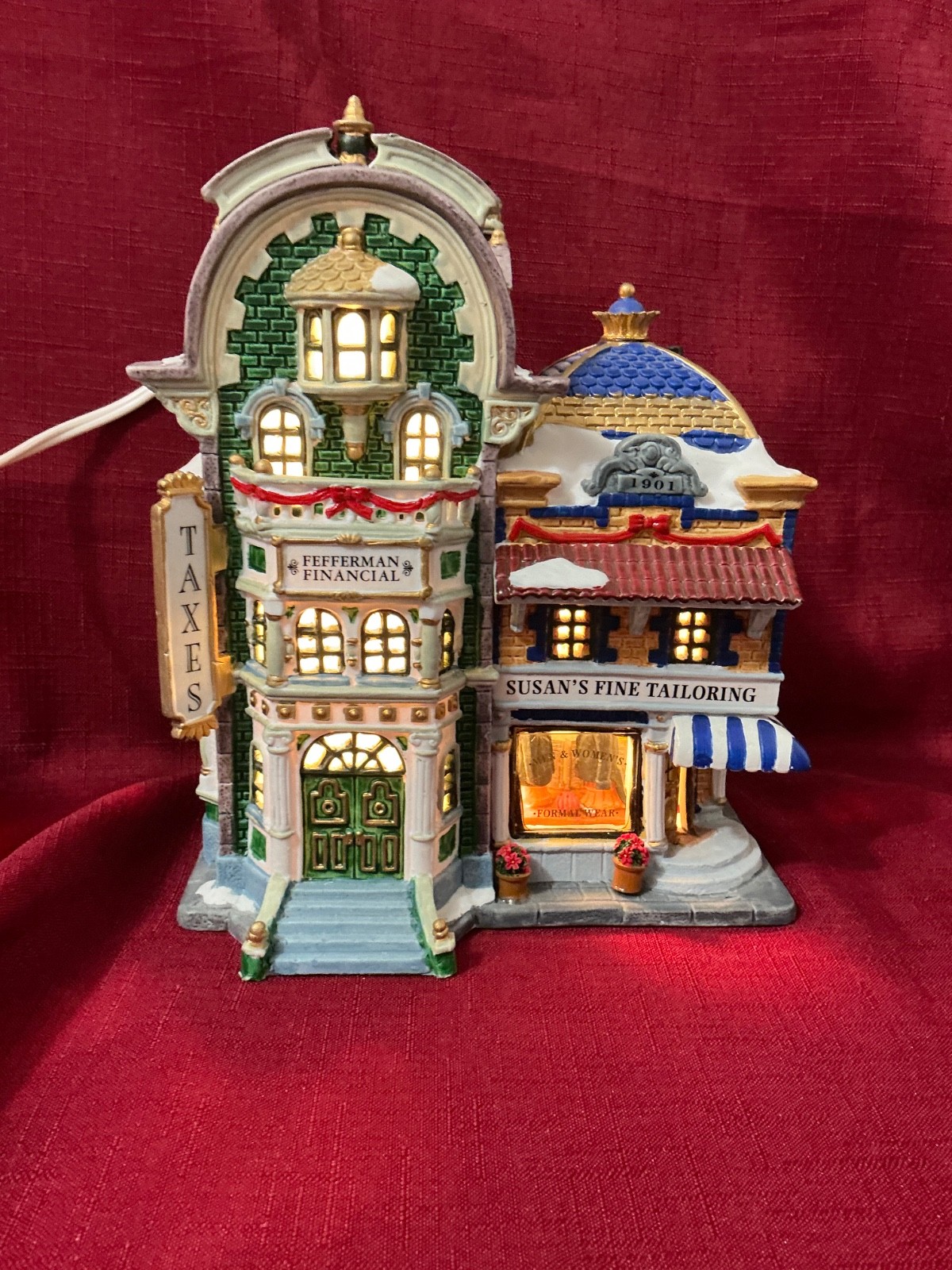 Lemax Caddington Village Susans Fine Tailoring Fefferman Financial Taxes Lighted