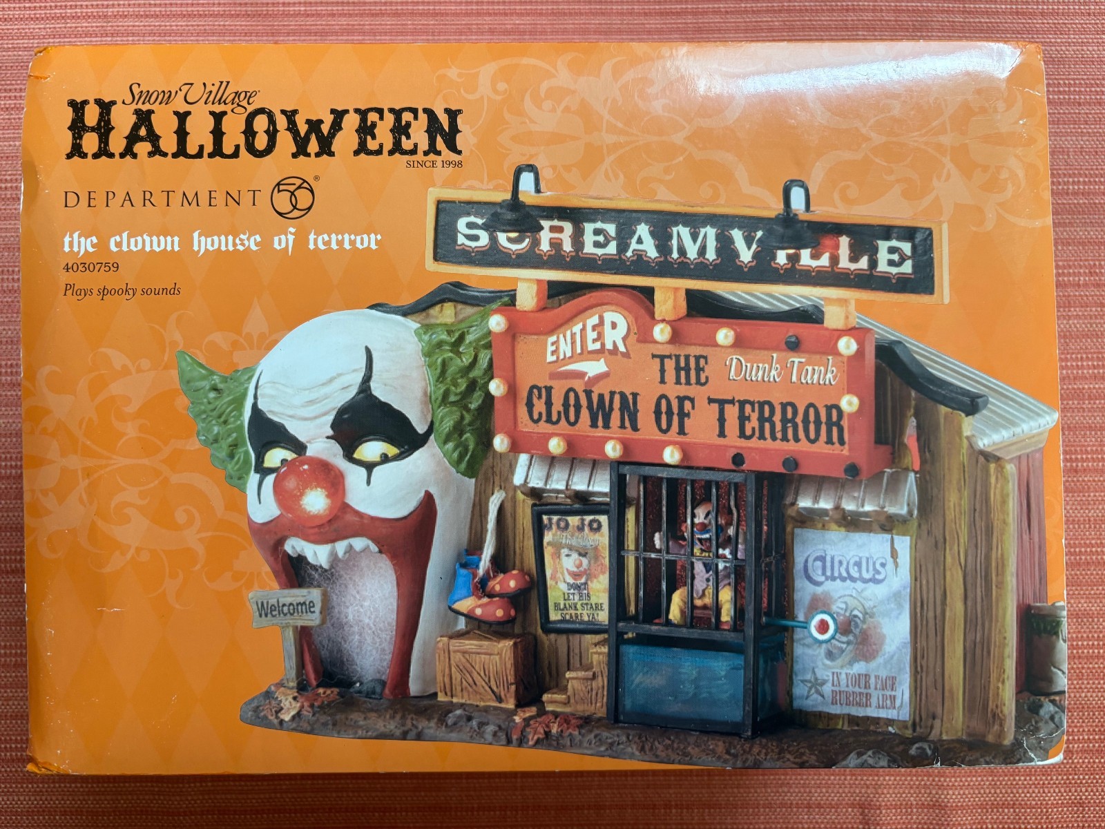 Dept 56 Halloween Clown House of Terror- Ex. Condition- Light & Sound see video