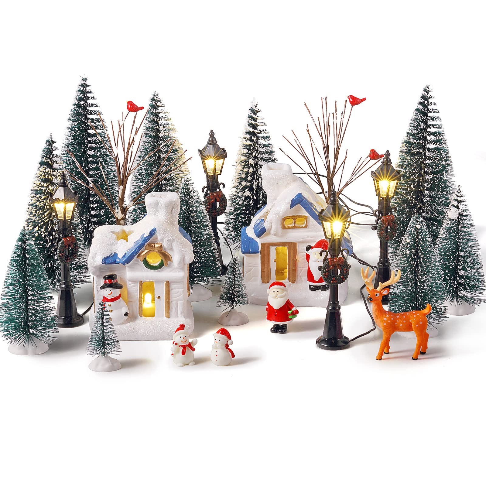 Namalu 34 Pieces Christmas Miniature, Mainly in Red, White, Brow, and Green