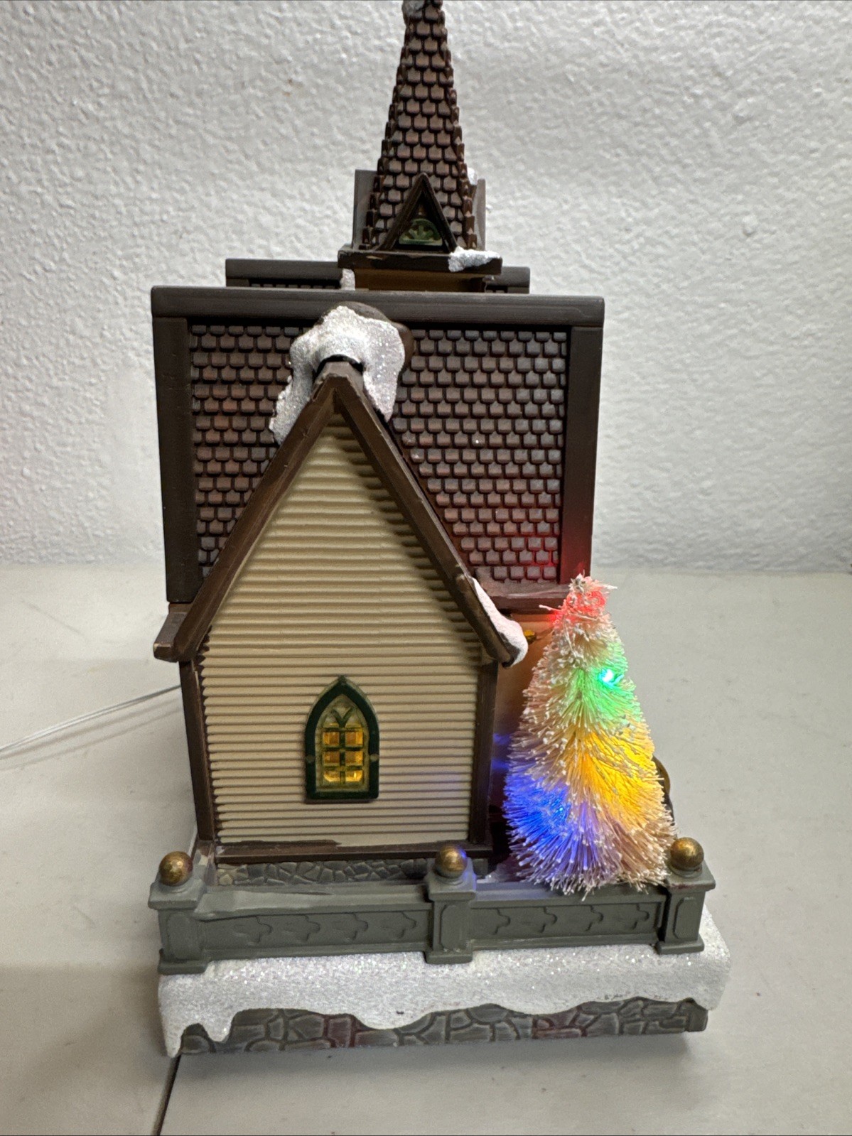 Enchanted Forest Musical Led Light Changing Church House Holiday Decoration