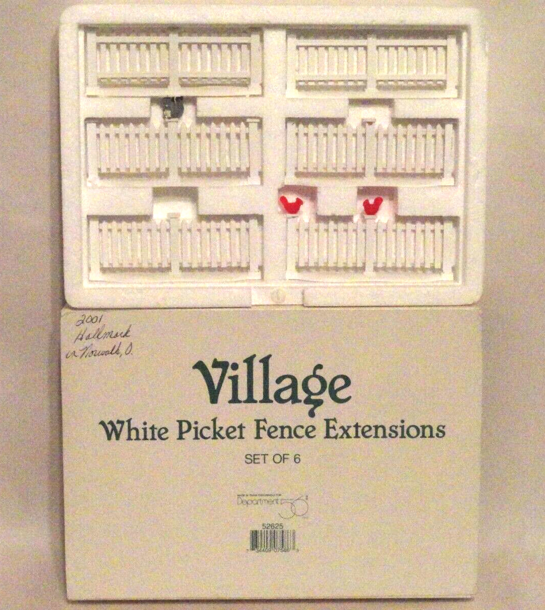DEPARTMENT 56 WHITE PICKET FENCE EXTENTIONS SET OF 6 SNOW VILLAGE❄