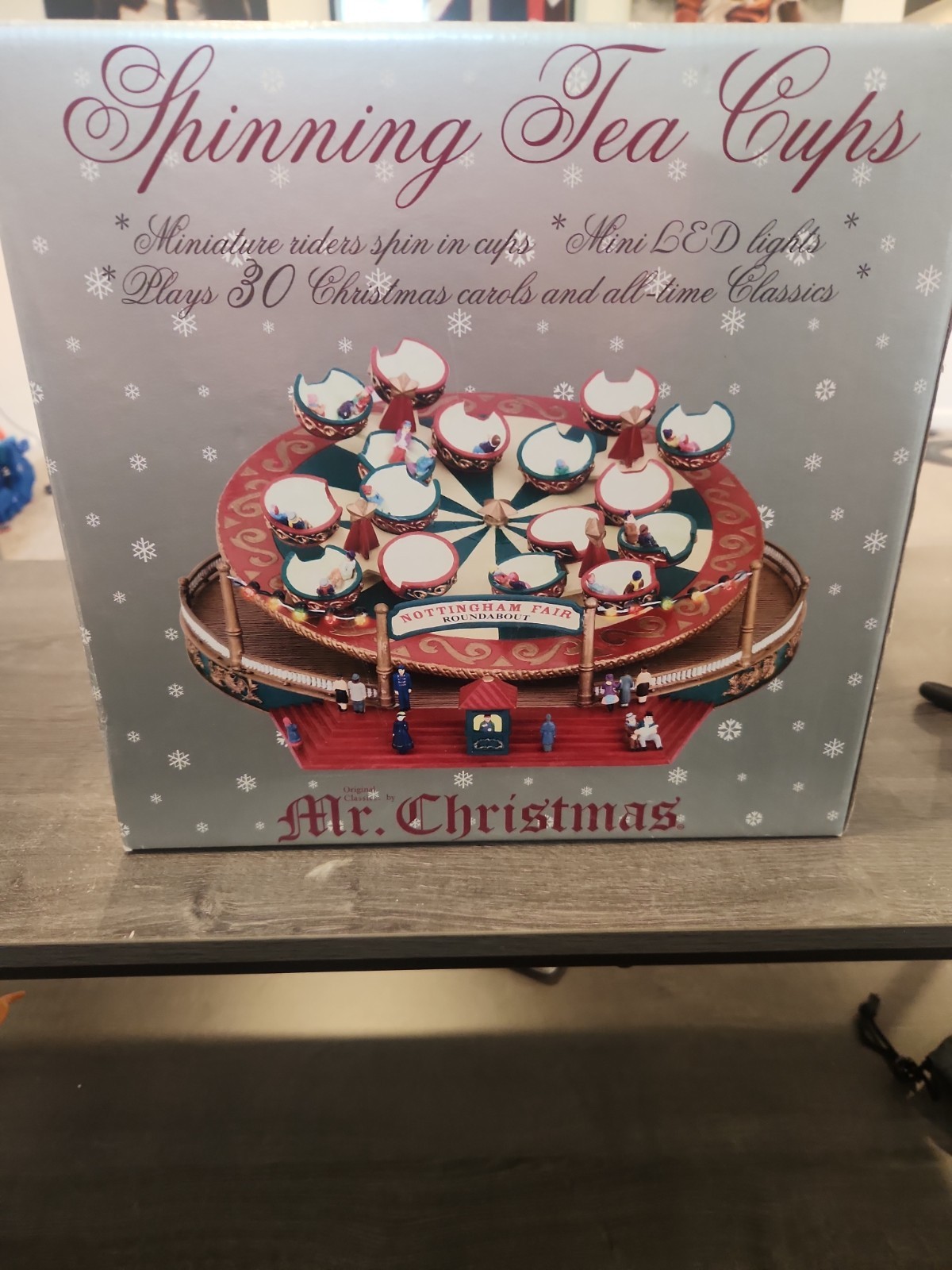 2005 Mr. Christmas Spinning Tea Cups Carnival Ride w/Lights, Sound & Music