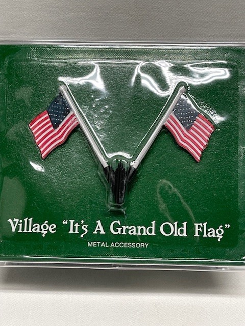 Dept 56 55263 54178 Heritage Village Christmas Banners & American Flags Metal