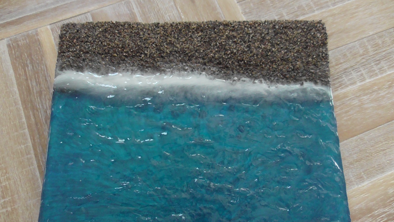 19″ x 12″ Blue Resin Beach Ocean Lake Seasonal Villages Dioramas Railroads #594