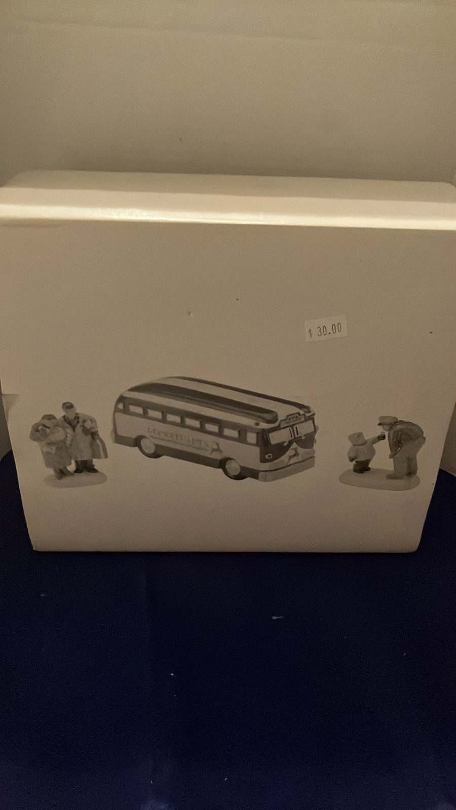 Department 56 Snow Village A Ride on the Reindeer Lines Bus Set of 3 Boxed