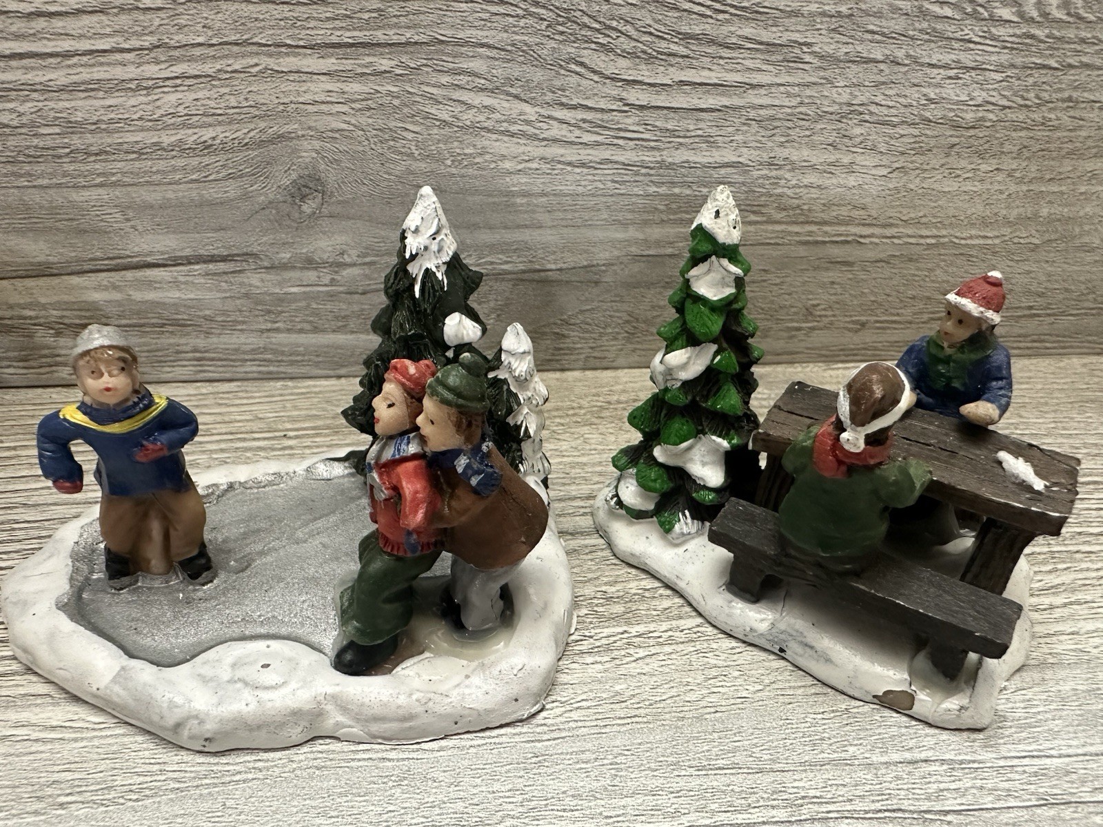 Children SMALLER SCALE Christmas Village Figurines Set Of 2 For Christmas Villag